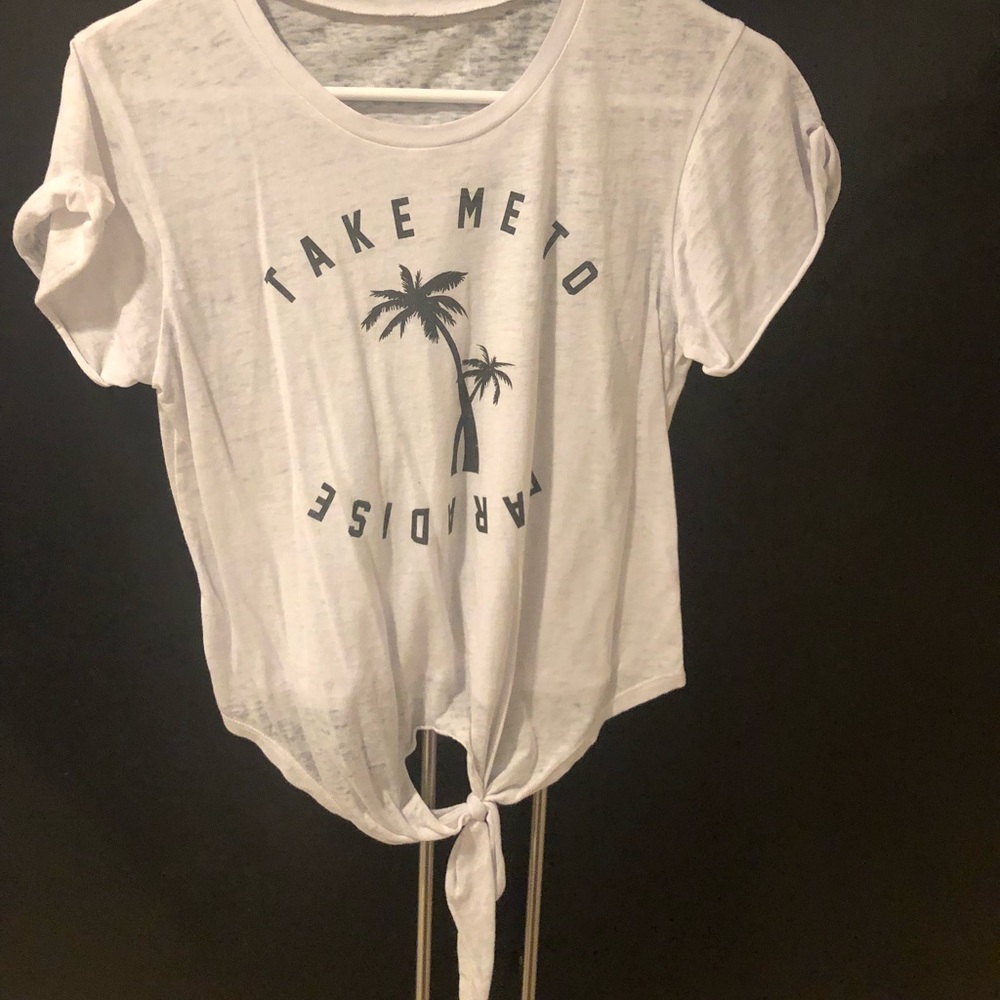 Take me to paradise sheer white shirt